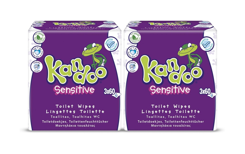 Kandoo Lingettes humides Sensible 2x 180 pièces