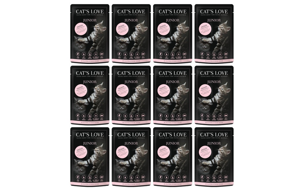 Cat's Love Alimentation humide Junior Poulet, 12 x 85 g