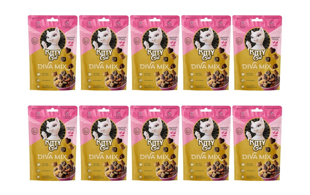 KITTY Cat Collation pour chat KittyCat Diva Mix Trio Mix poisson 10 x 60 g
