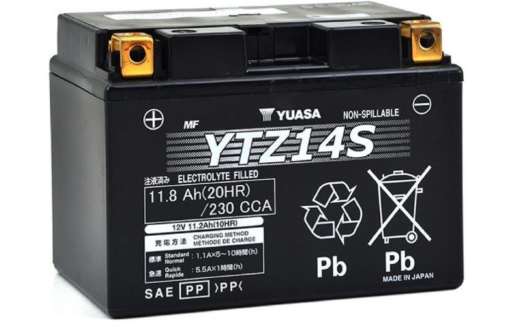 YUASA Batterie de moto AGM 12 V/11.8Ah/230A