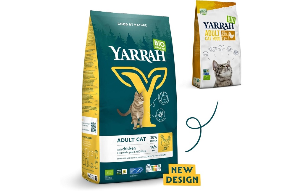 Yarrah Alimentation sèche bio Poulet adulte 2x 2.4 kg
