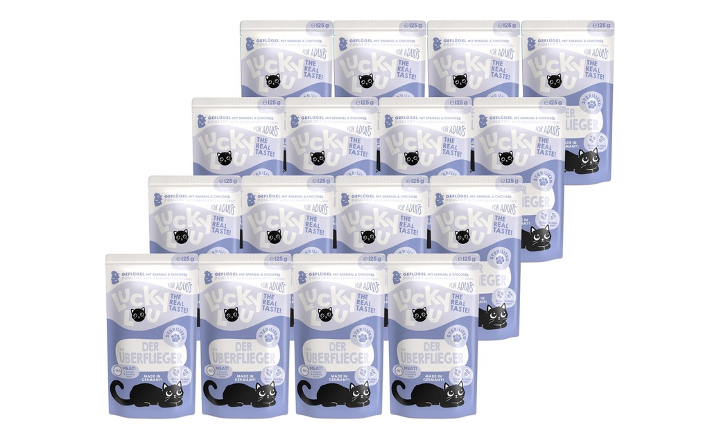 Lucky Lou Alimentation humide Lifestage Volaille stérilisée, 16 x 125 g