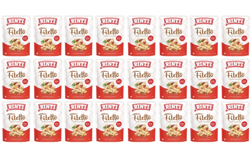 Rinti Alimentation humide Filetto poulet + bœuf en gelée, 24 x 100 g