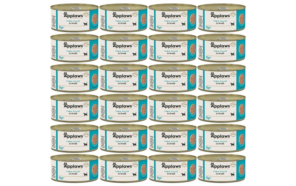 Applaws Alimentation humide Boîte de filets de thon, 24 x 70 g