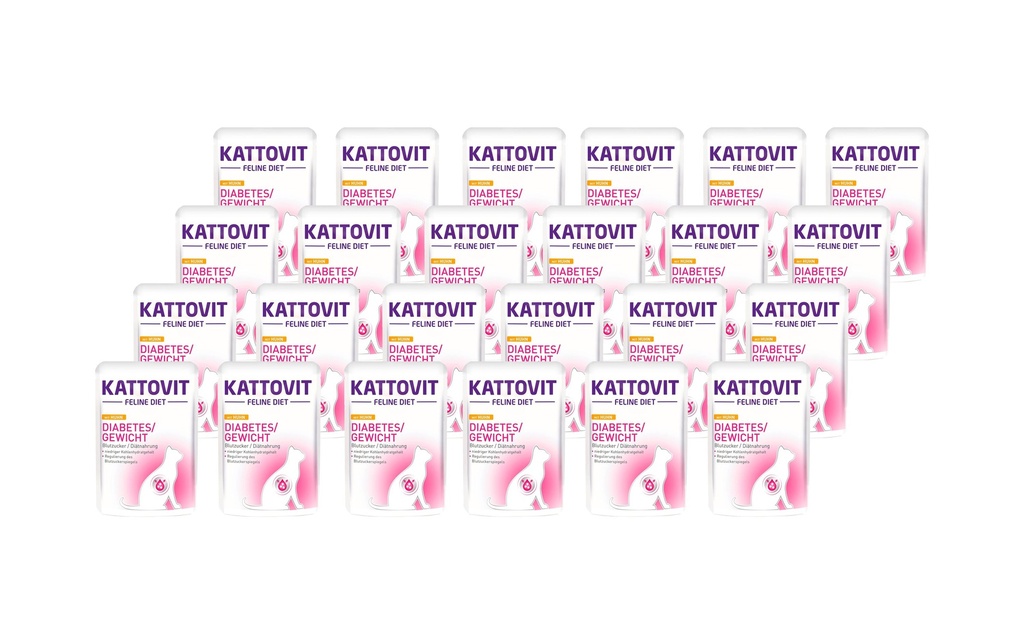 Kattovit Alimentation humide Diabète Poulet, 24 x 85 g