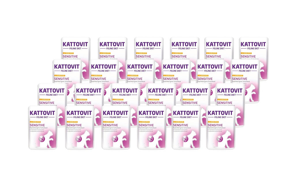 Kattovit Alimentation humide Sensitive poulet et dinde, 24 x 85 g