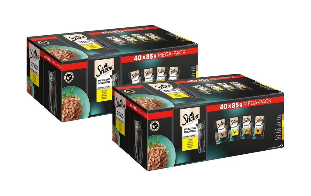 Sheba Alimentation humide Délicatesse en gelée 2x 40 x 85 g