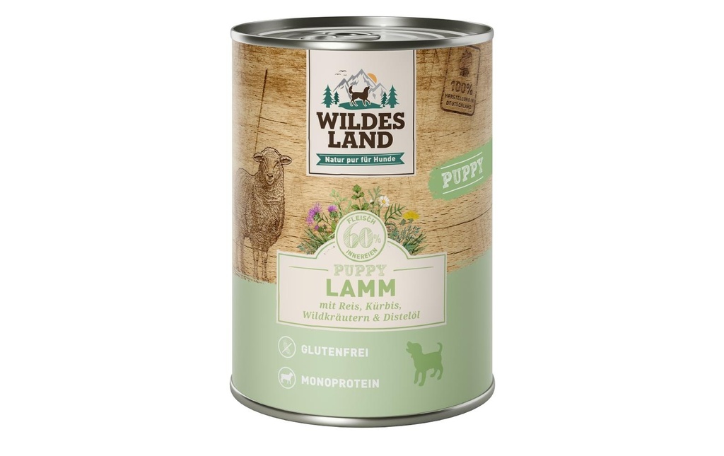 Wildes Land Alimentation humide Puppy agneau & potiron & riz 6 x 400 g