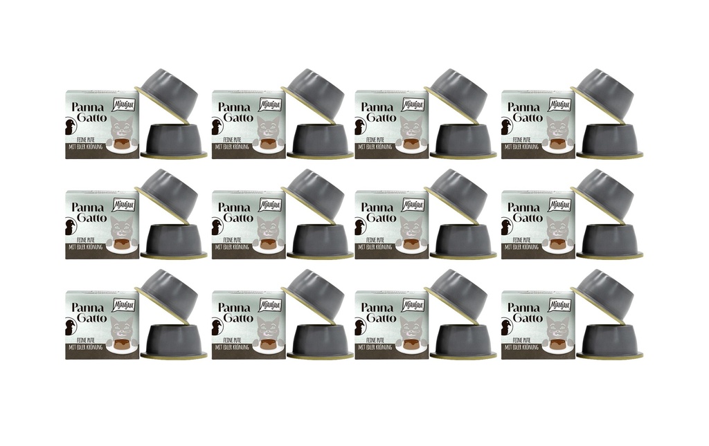 Mjamjam Panna Gatto de dinde avec un noble couronnement, 12x 2 x 80 g