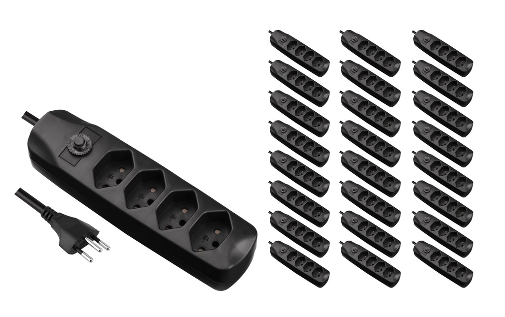 FURBER.power Bloc multiprises avec protection contre les surcharges 4x T13, 25 pièces