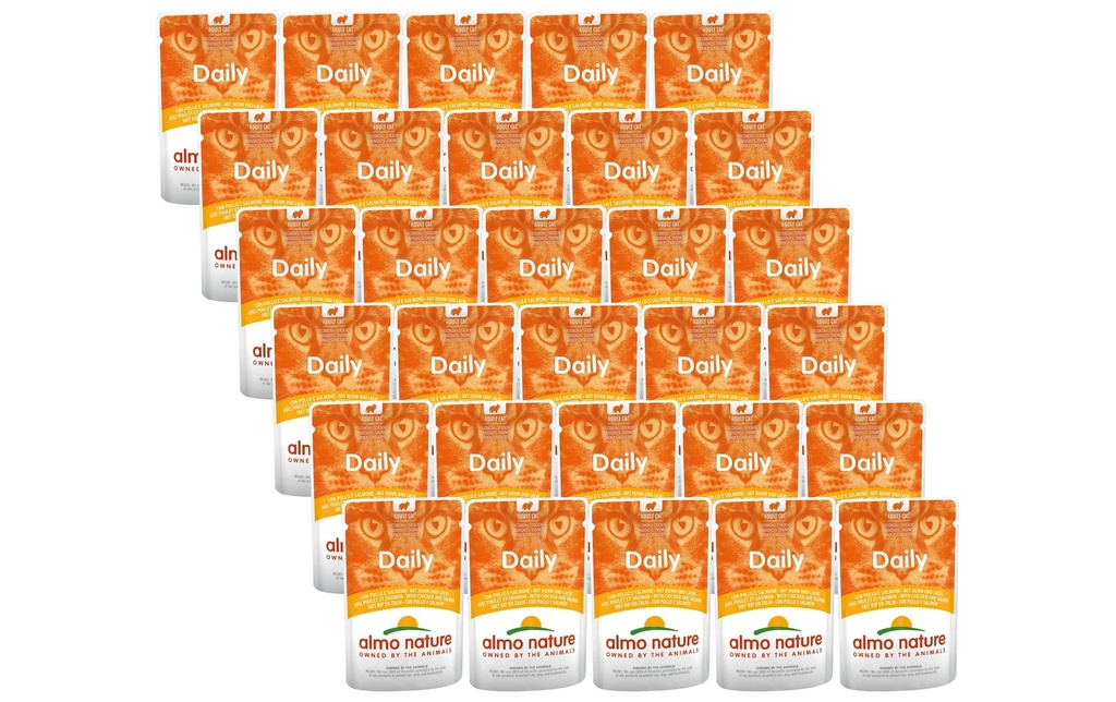 Almo Nature Alimentation humide Daily mit Huhn und Lachs, 30 x 70 g