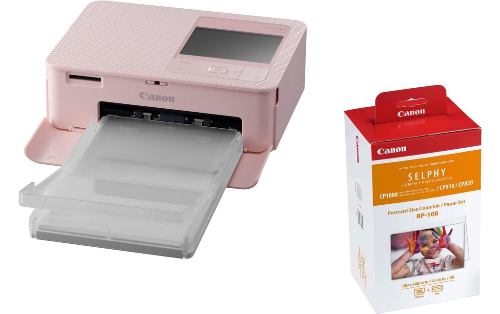 Canon Imprimante photo Selphy CP1500 Rose papier et encre inclus