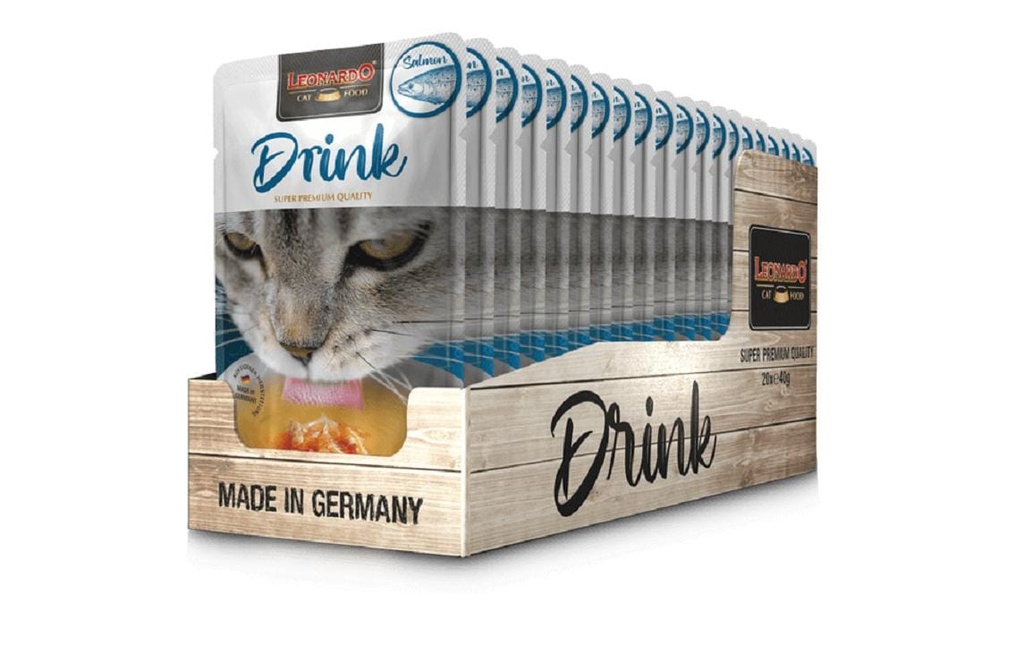Leonardo Cat Food Collation pour chat Boire du saumon, 20 x 40 g