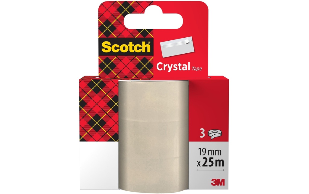 Scotch Ruban adhésif Recharge Crystal 19 mm x 25 m, Transparent