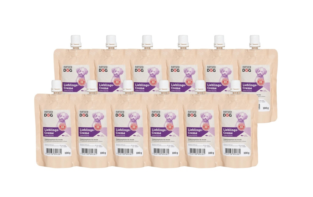 naturaDog Crème préférée au saumon multipack, 12 x 100 g