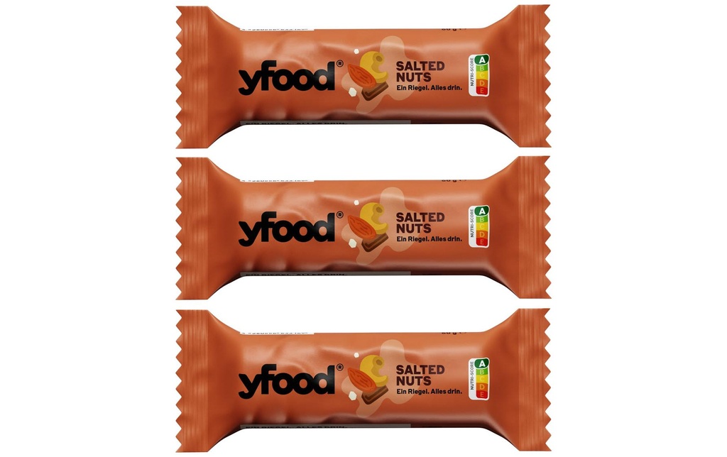 YFOOD Barre Noix salées 3 x 60 g