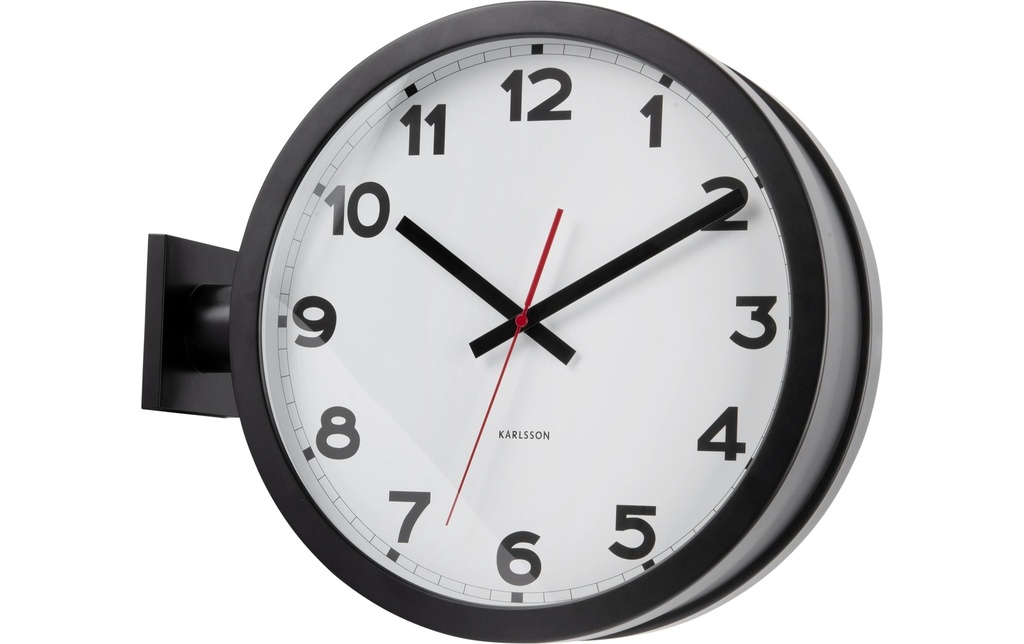 KARLSSON Horloge murale New Classic Double 38 cm, Noir/Blanc