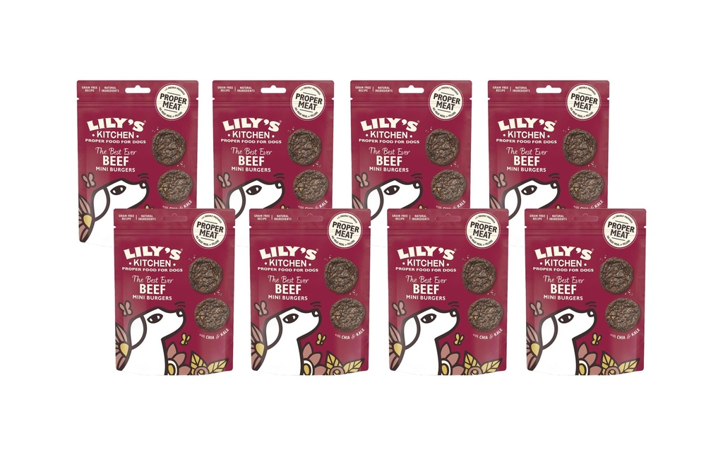 Lily's Kitchen Friandise Beef Mini Burgers, 8 x 70 g