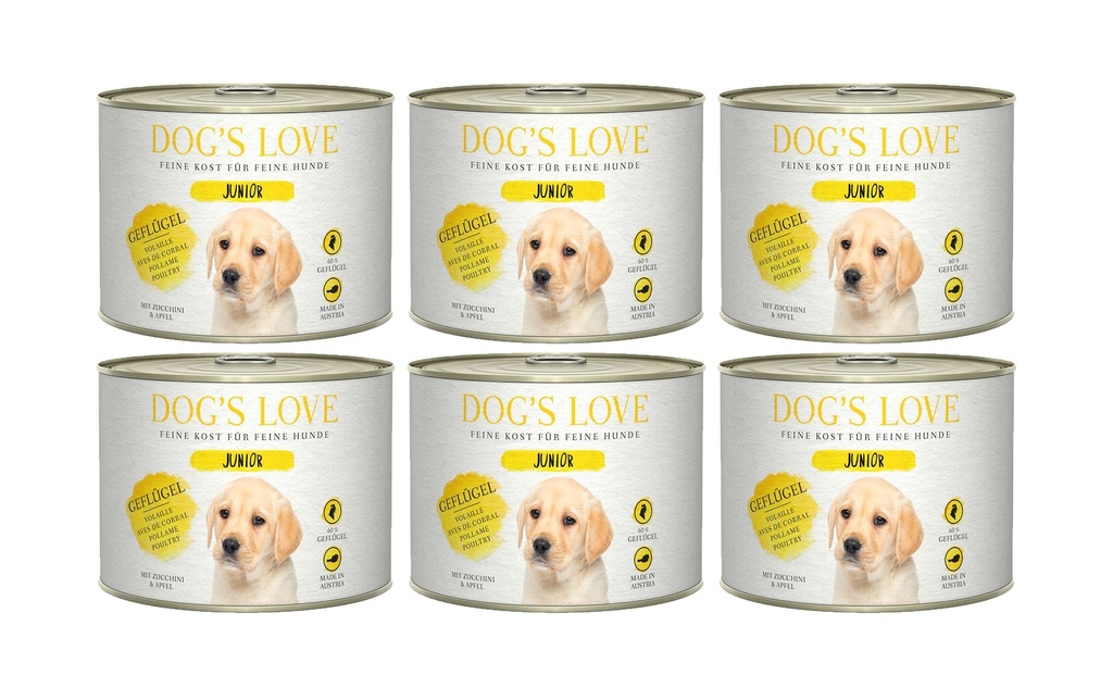 Dog's Love Alimentation humide Junior Volaille 6 x 200 g