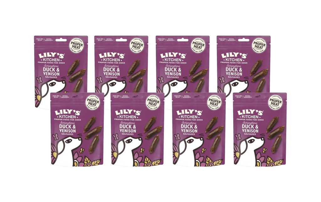 Lily's Kitchen Duck and Venison Sausages, 8 x 70 g