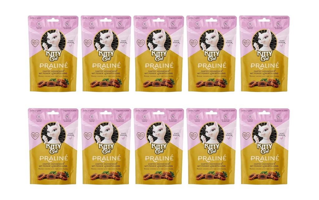 KITTY Cat Collation pour chat KittyCat Praliné Poulet, Foie 10 x 50 g