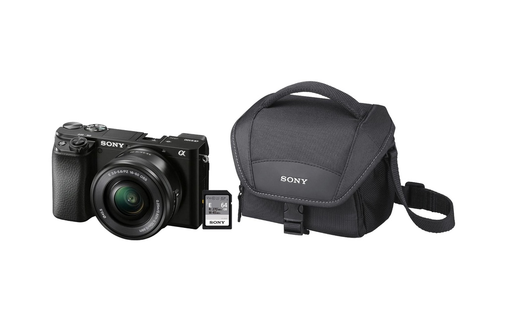 Sony Appareil photo Alpha 6100 16-50mm LCS-U11 Kit carte SDXC Noir