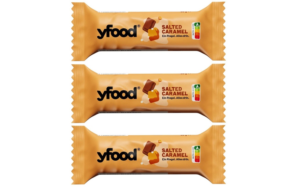 YFOOD Barre Caramel salé 3 x 60 g