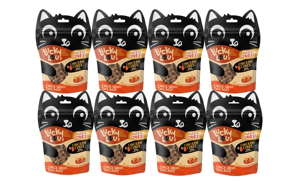 Lucky Lou Collation pour chat Lucky Ones Cubes au poulet, 8 x 80 g