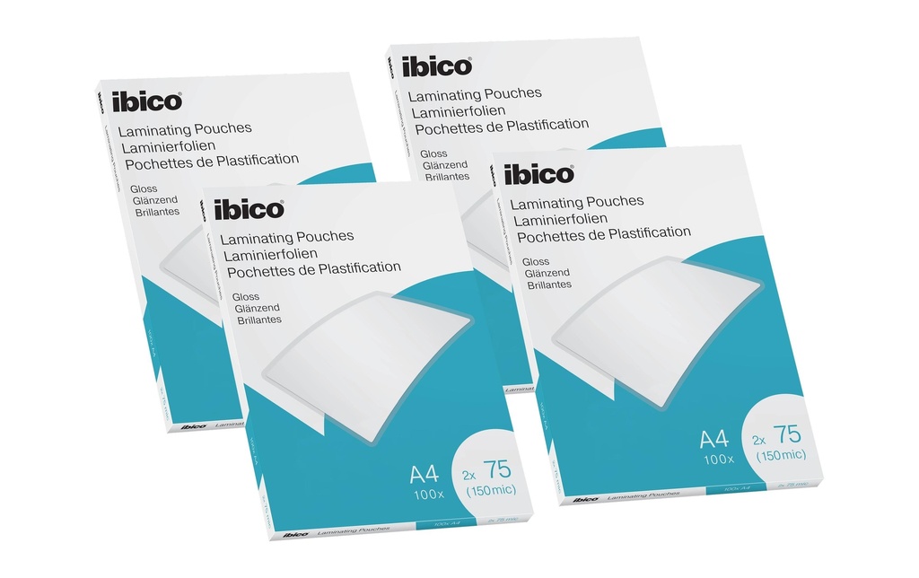 Ibico Film laminé Premium A4 75 µm, brillant, 4 x 100 pièces