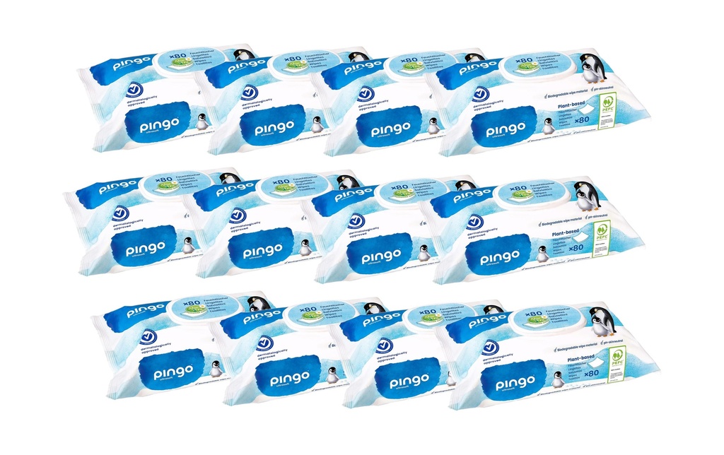 Pingo Lingettes humides Aloe Vera 12 x 80 pièces
