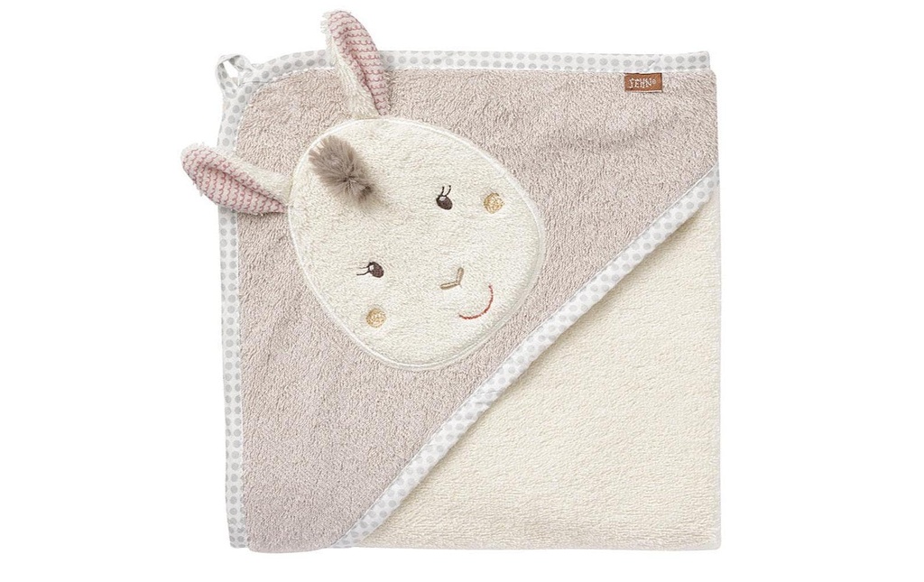 fehn Serviette de bain à capuche Lama Pérou 80 x 80 cm