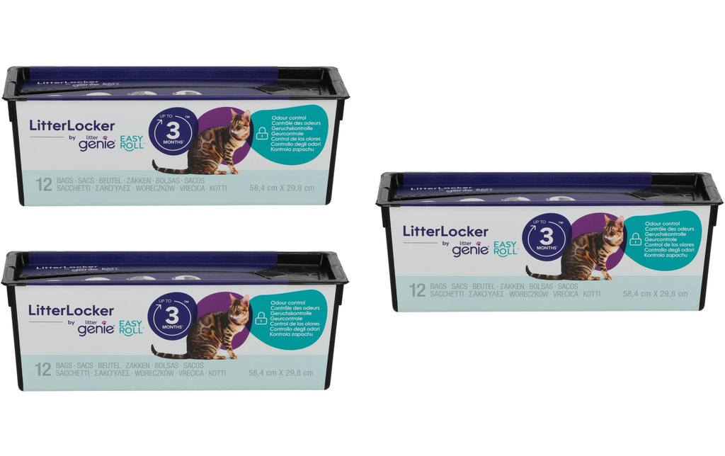 LitterLocker Cassette de recharge EasyRoll 3 pièces