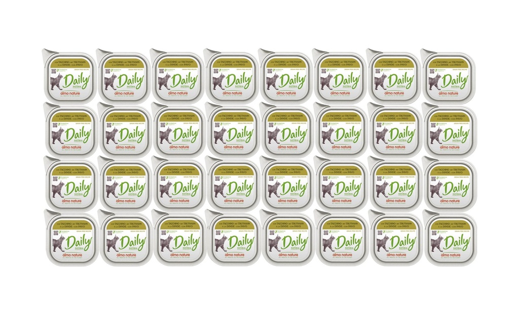 Almo Nature Alimentation humide Daily avec de la dinde 32 x 100g