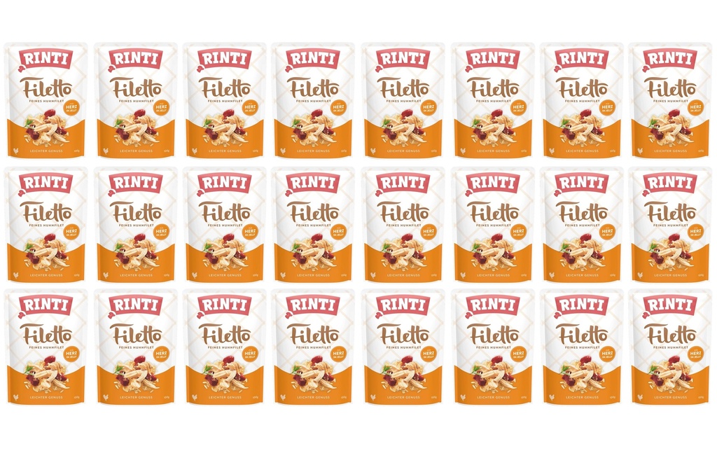Rinti Alimentation humide Filetto poulet + cœur en gelée, 24 x 100 g