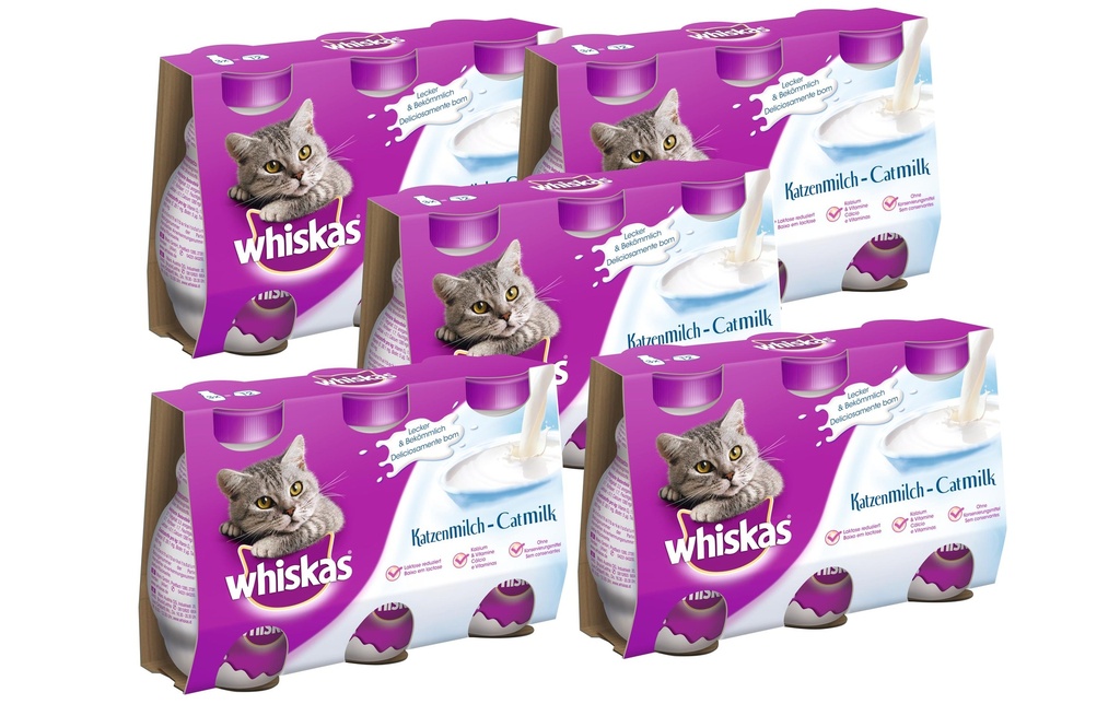 Whiskas Collation pour chat CatMilk, Multipack 5x3x200 ml