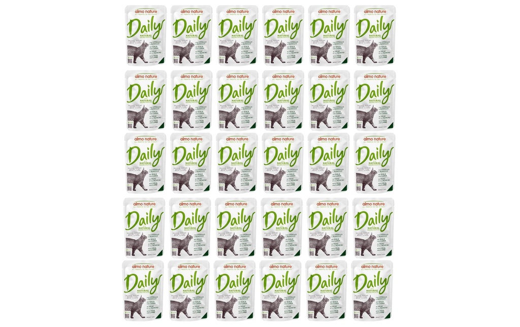 Almo Nature Alimentation humide Daily au veau et à l'agneau 30 x 70g