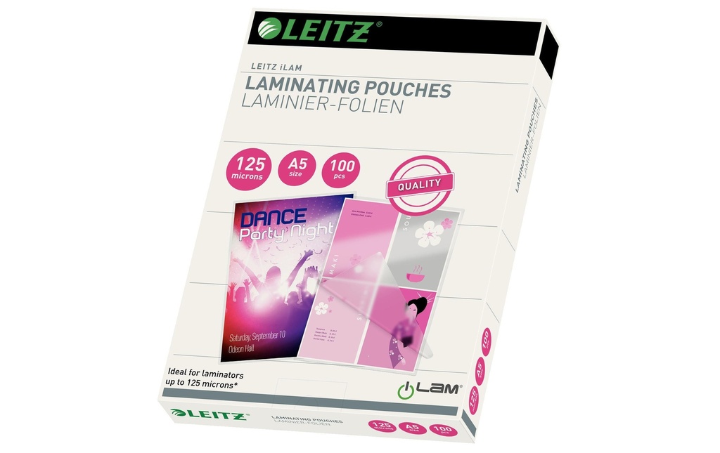 LEITZ Poches laminer A5 125 Micron (100 pces)