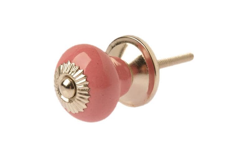 Tranquillo Poignée de meuble fait main, Ø 2,7 cm, rose/argenté