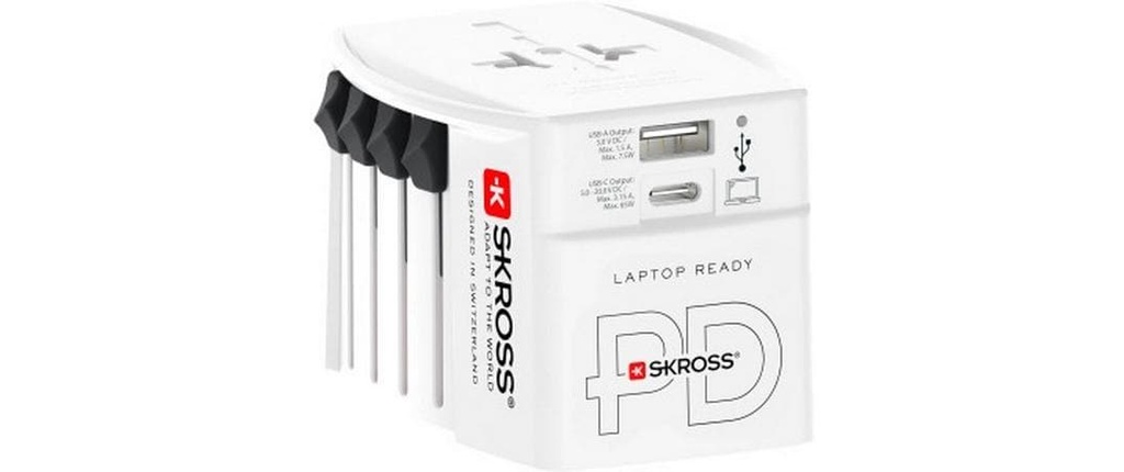 SKROSS Adaptateur de voyage international MUV USB 65W (AC-PD) CH