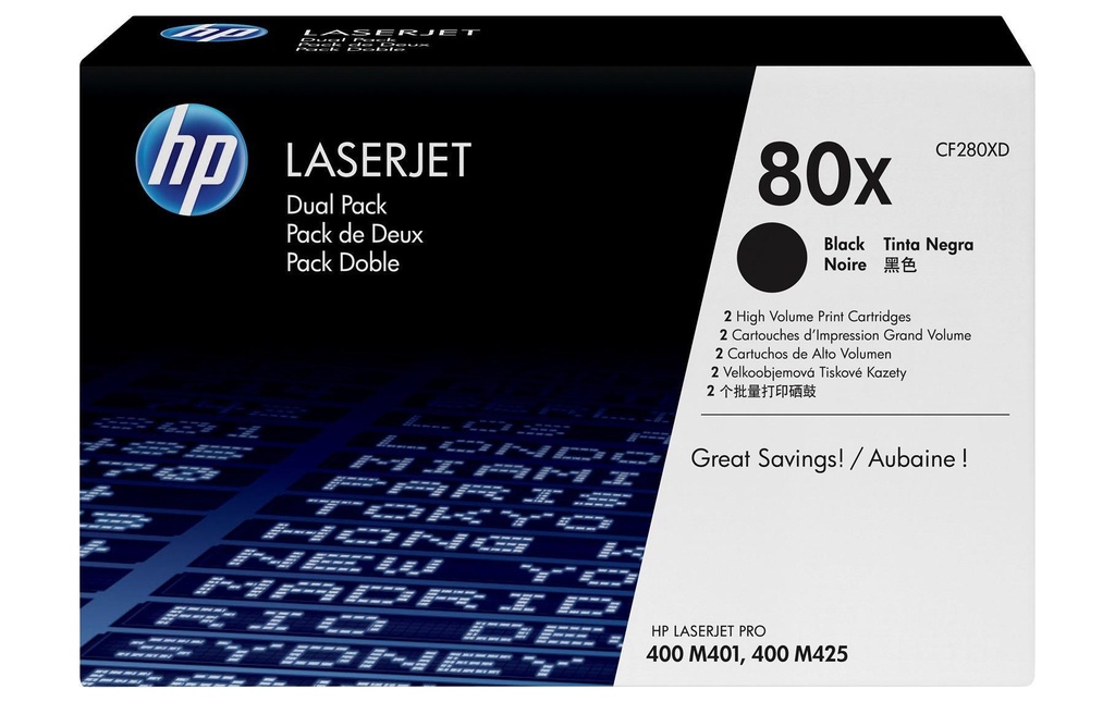 [770080009] HP HP toner 80X black DP (2 pces)