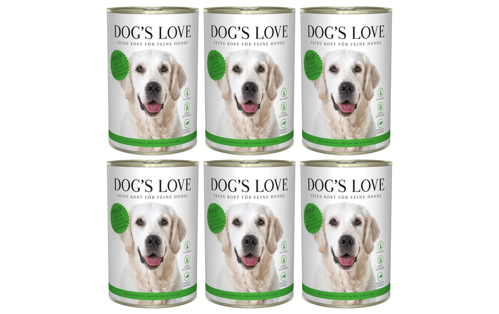 Dog's Love Alimentation humide Adulte gibier, 6 x 400 g