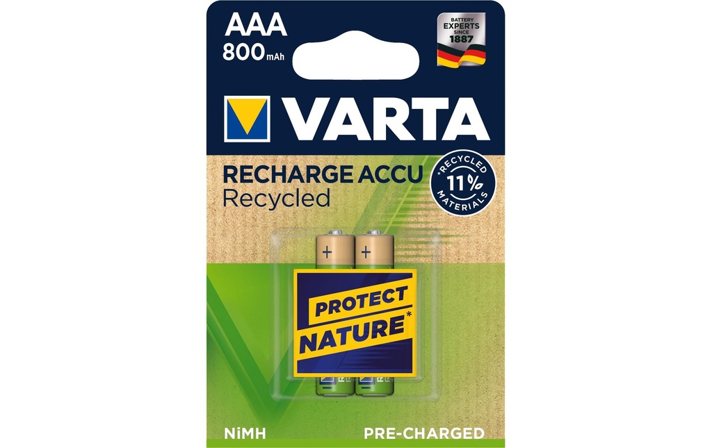 Varta Batterie Recycled NiMH Micro AAA 800 mAh, 2 Pièce/s