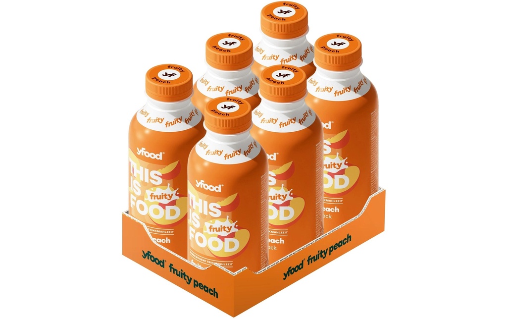 YFOOD Repas à boire Fruity Peach 6 x 500 ml