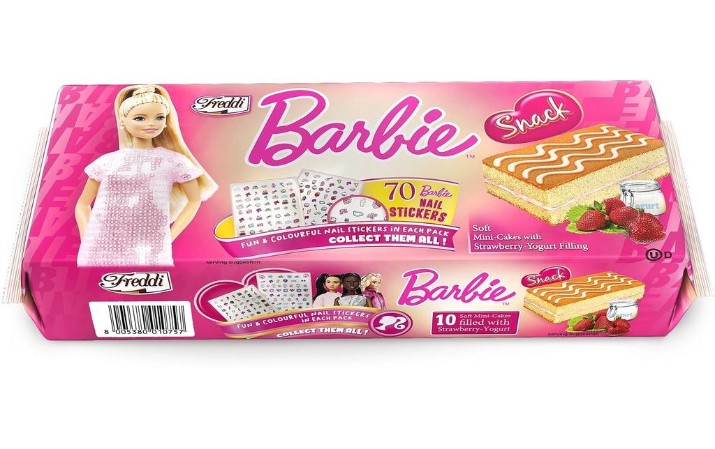 Freddi Barbie Snack Fraise et Yaourt 10 x 25 g