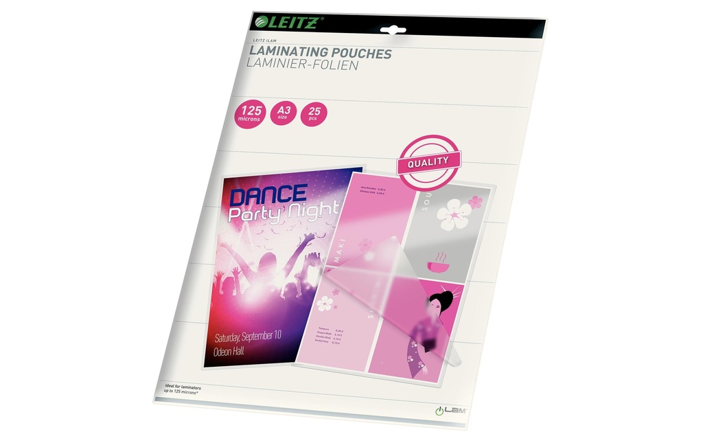 LEITZ Poches laminer A3 125 Micron (25 pces)