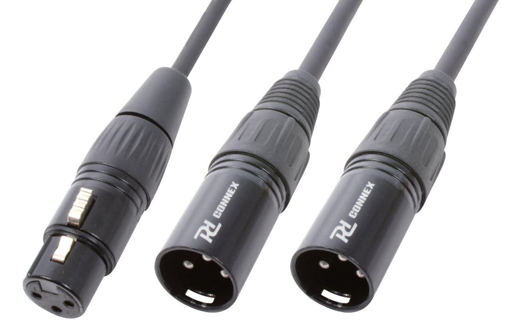 PD Connex Câble XLR XLRf - 2 XLRm 0.5 m, Noir