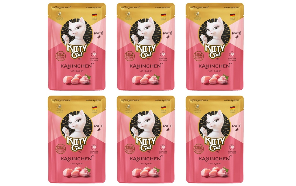 KITTY Cat Alimentation humide Pouch Paté Lapin 6 x 85 g