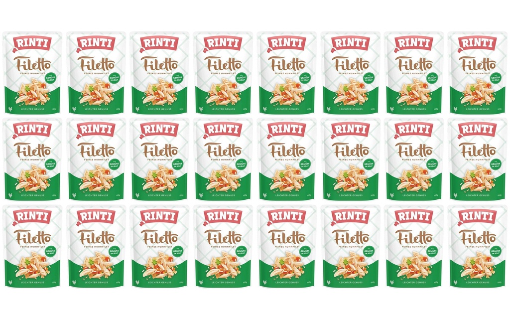 Rinti Alimentation humide Filetto poulet + légumes en gelée, 24 x 100 g