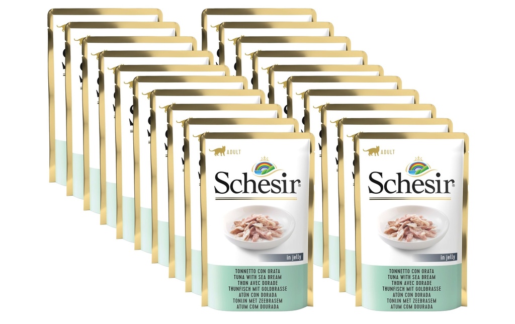 Schesir Alimentation humide Thon & daurade en gelée, 20 x 85 g