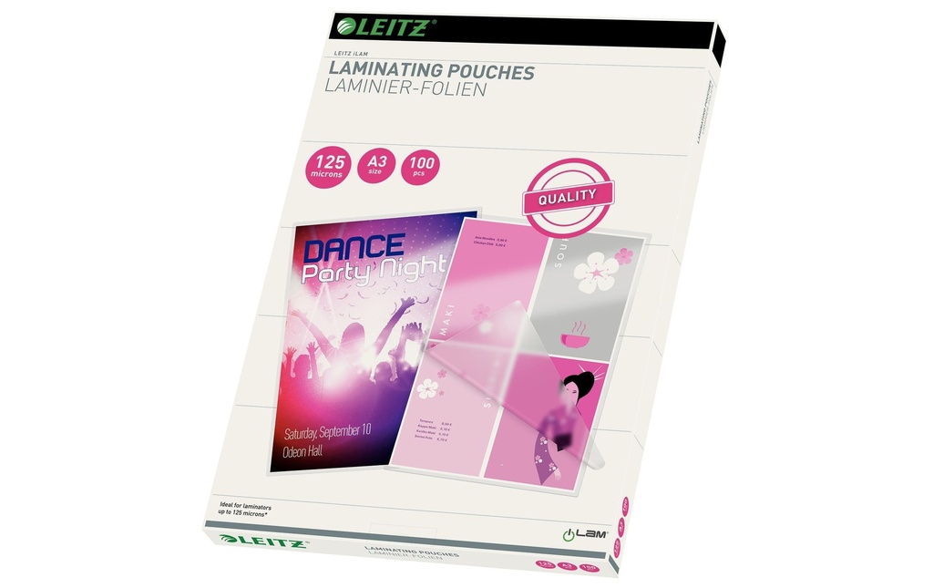 LEITZ Poches laminer A3 125 Micron (100 pces)